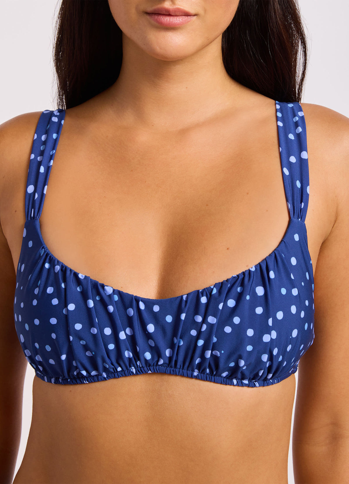 Dolce Dot Ruched Bralette Bikini Top | Seafolly
