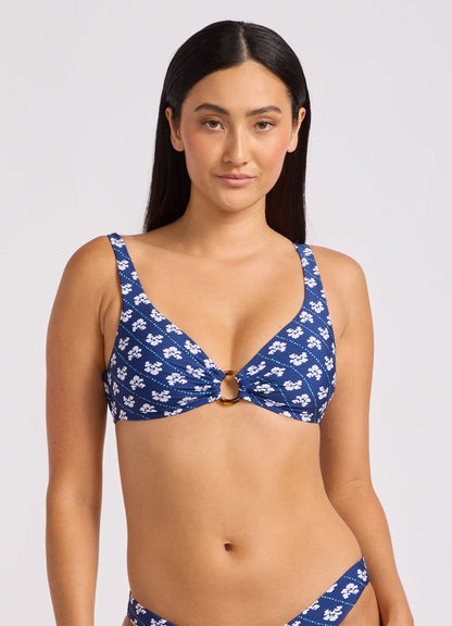Batik Bloom Multifit Ring Front Tank Bikini Top | Seafolly