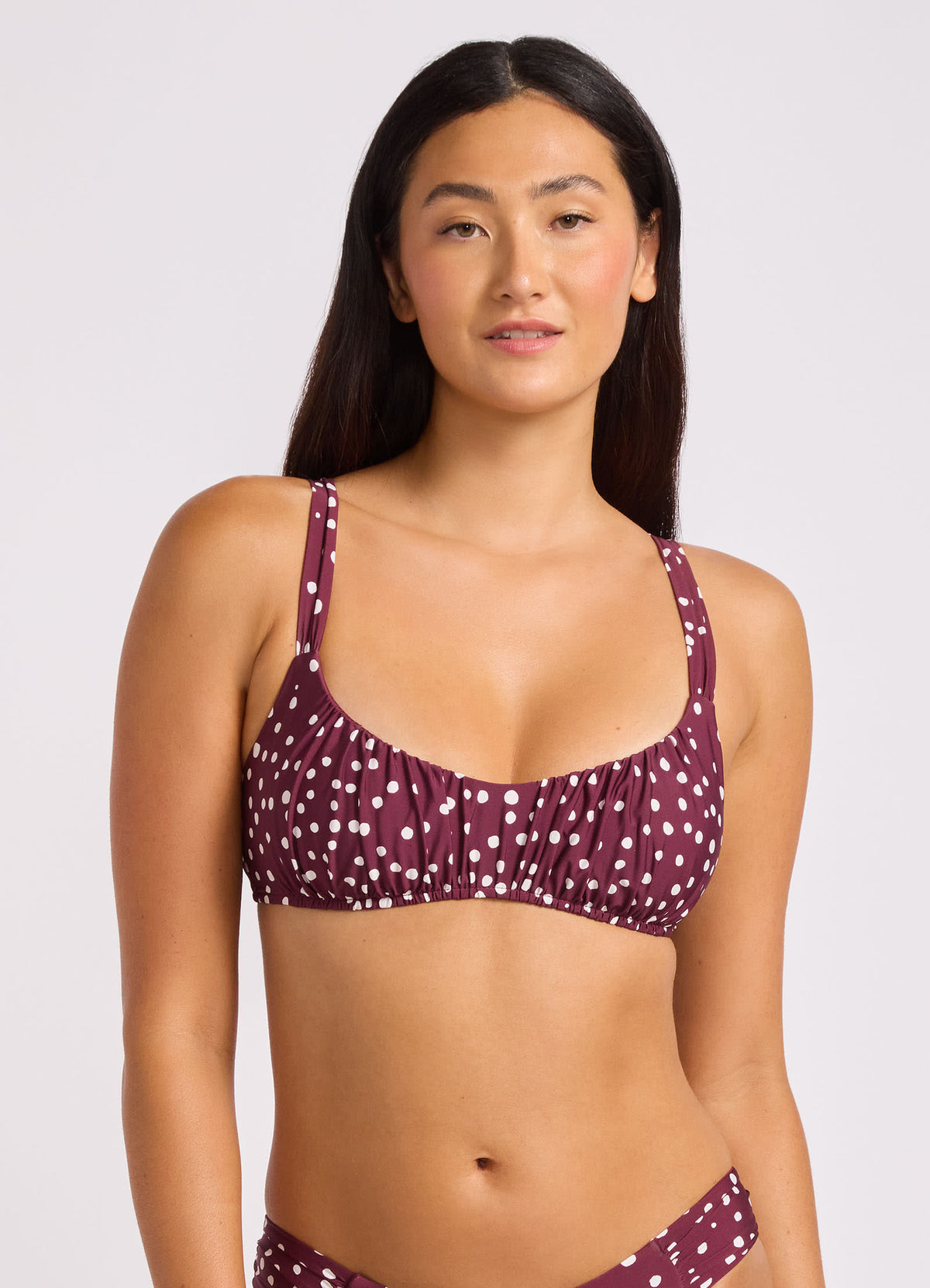 Dolce Dot Ruched Bralette Bikini Top | Seafolly