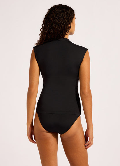 Collective Cap Sleeve Sunvest Bikini Top | Seafolly