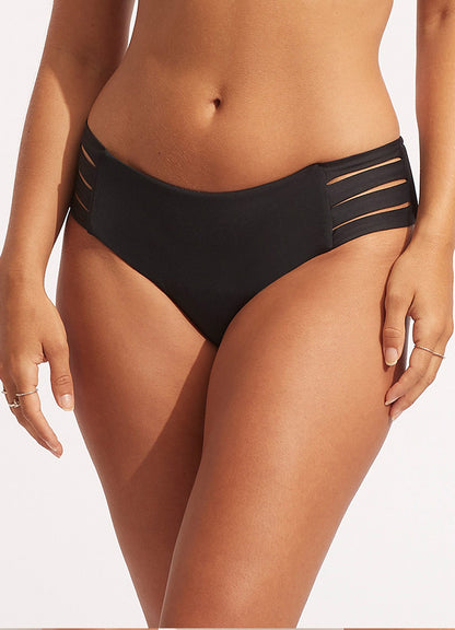 Collective Multi Strap Hipster Bikini Bottom - Black | Seafolly