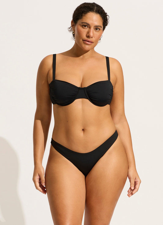 Collective Ruched Underwire Bikini Top - Black | Seafolly