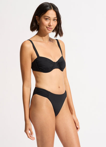 Collective Ruched Underwire Bikini Top - Black | Seafolly