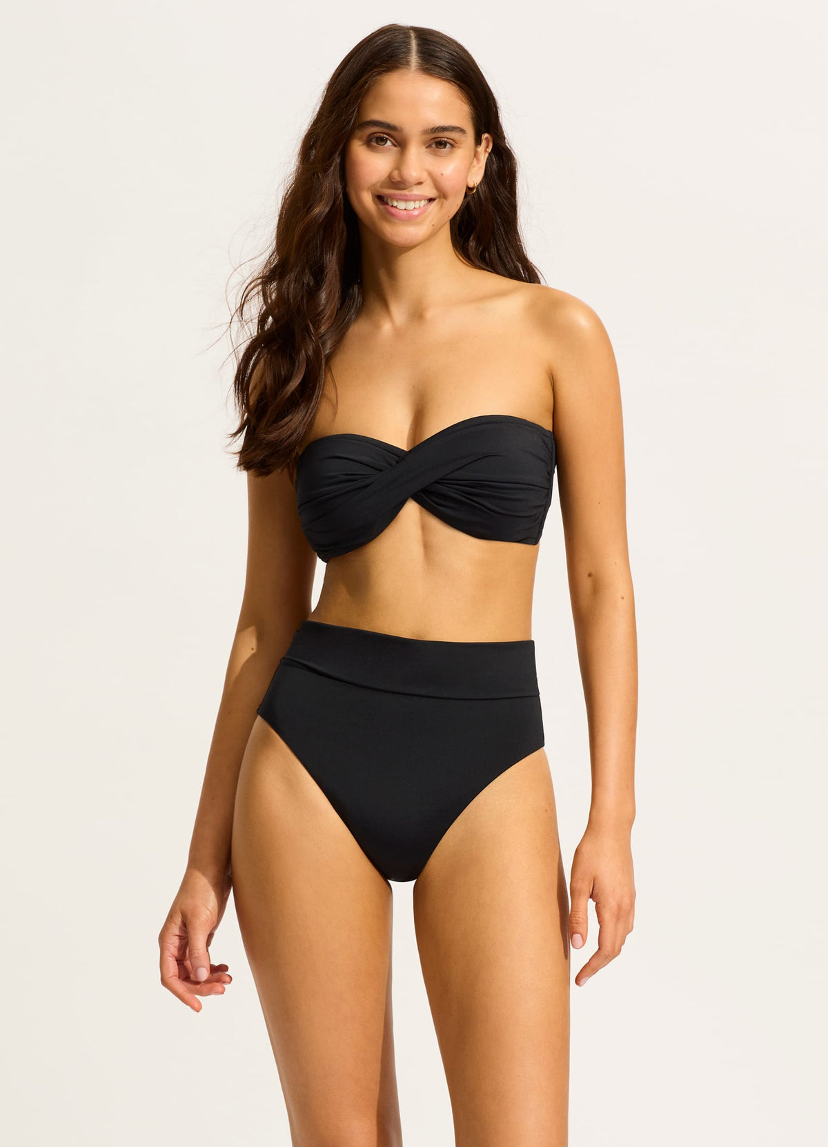 Collective Twist Bandeau Bikini Top - Black | Seafolly