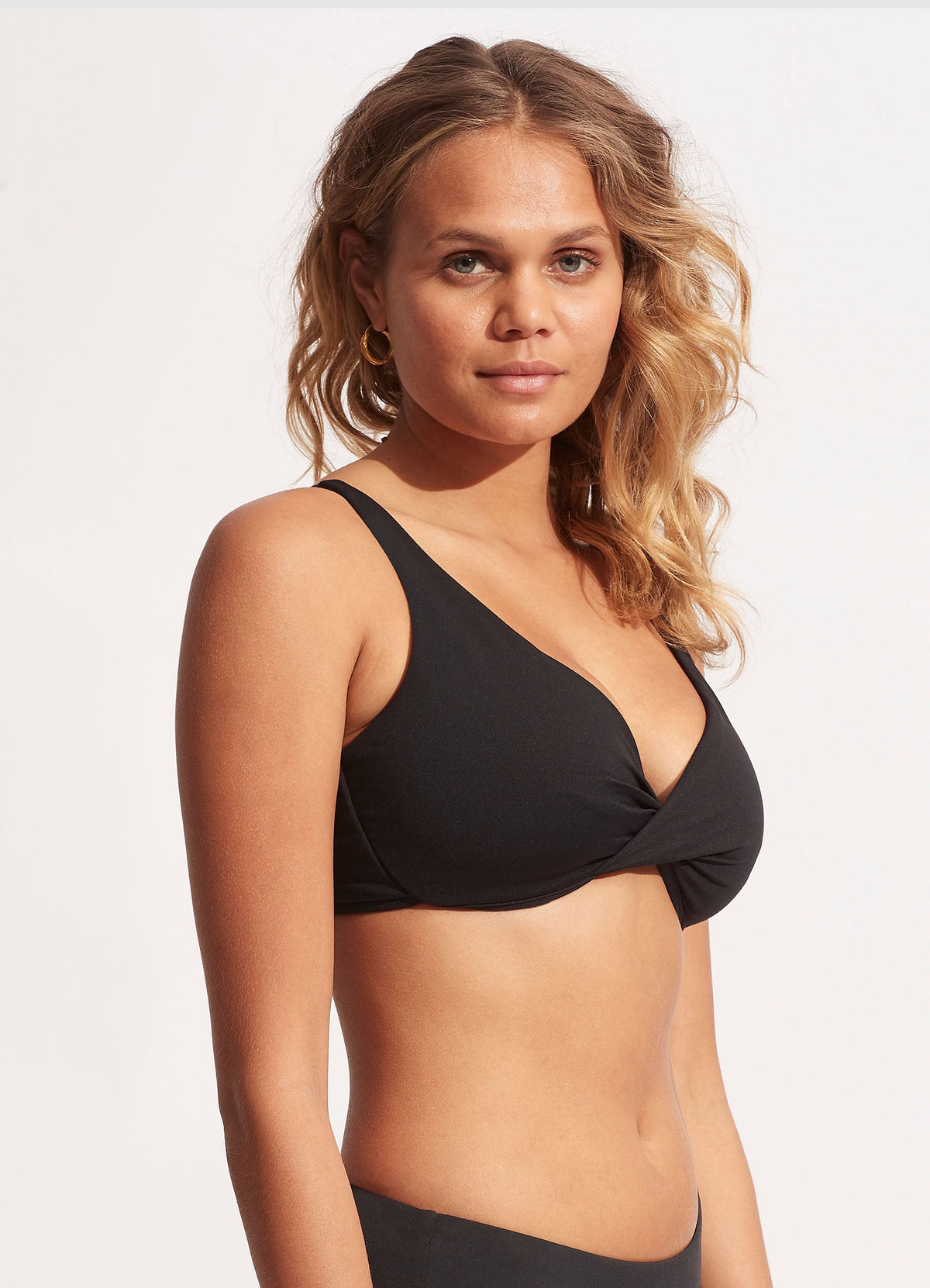 Collective Wrap Front F Cup Bra - Black | Seafolly