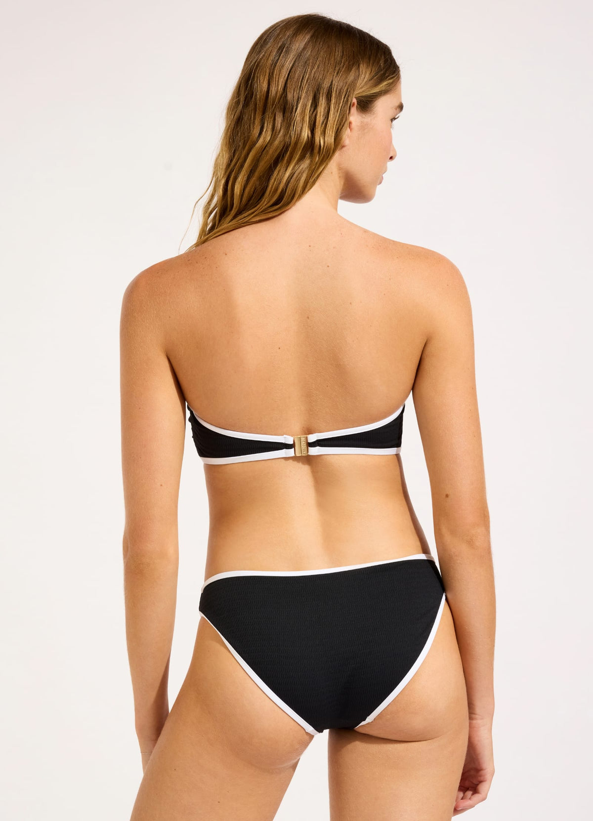 Beach Bound Ring Front Bandeau Bikini Top - Black | Seafolly