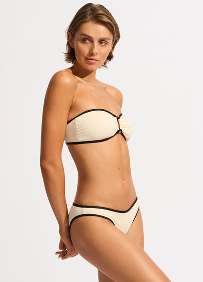 Beach Bound Ring Front Bandeau Bikini Top - Ecru | Seafolly