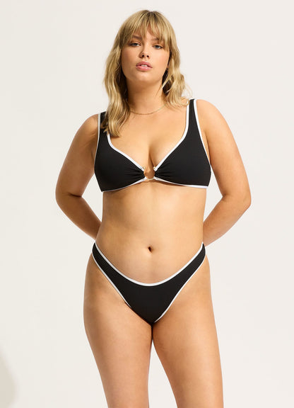 Beach Bound Ring Front Tank Bikini Top - Black | Seafolly