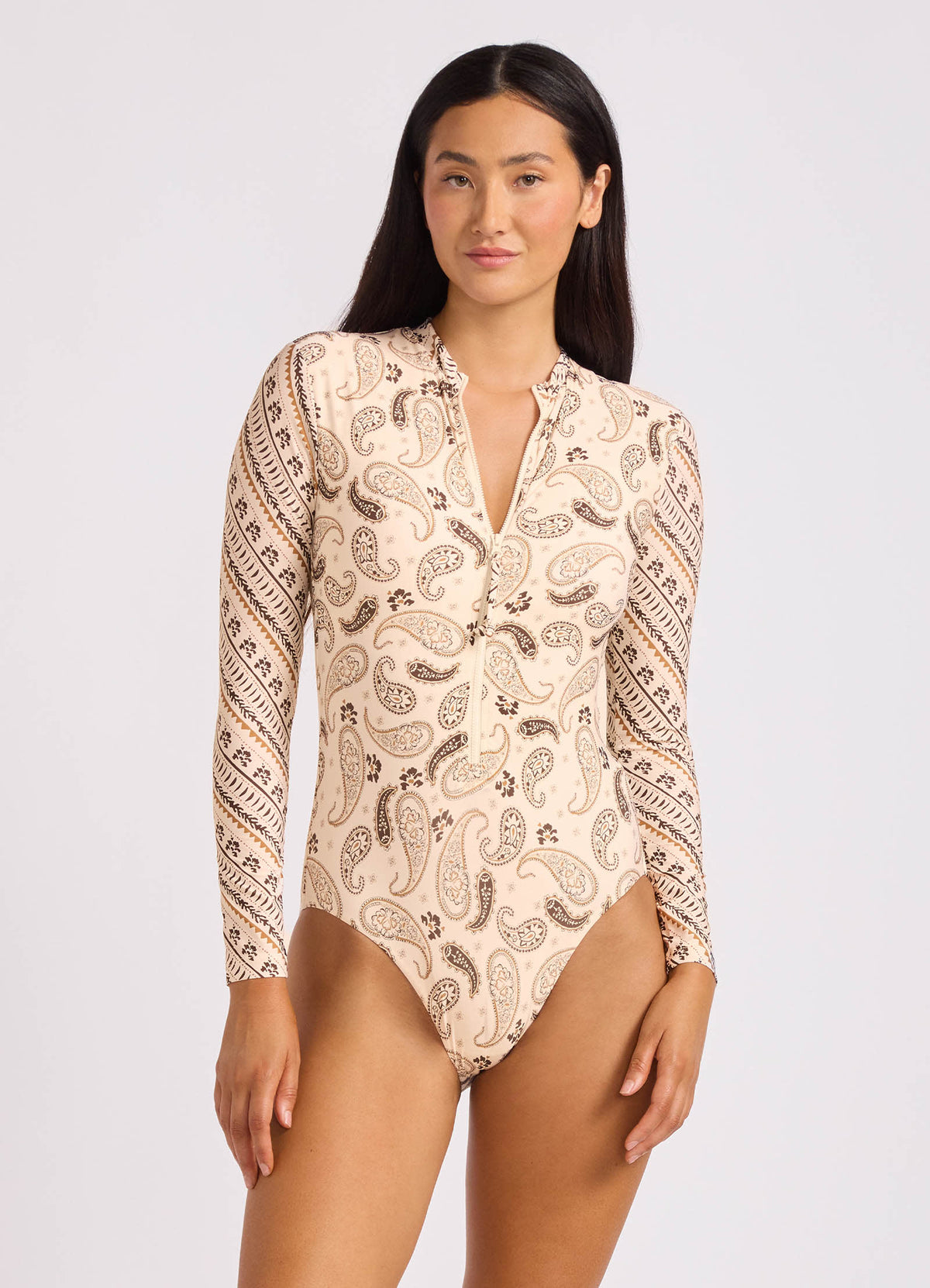 Drift Club Bandana Zip Front Surf Suit | Seafolly