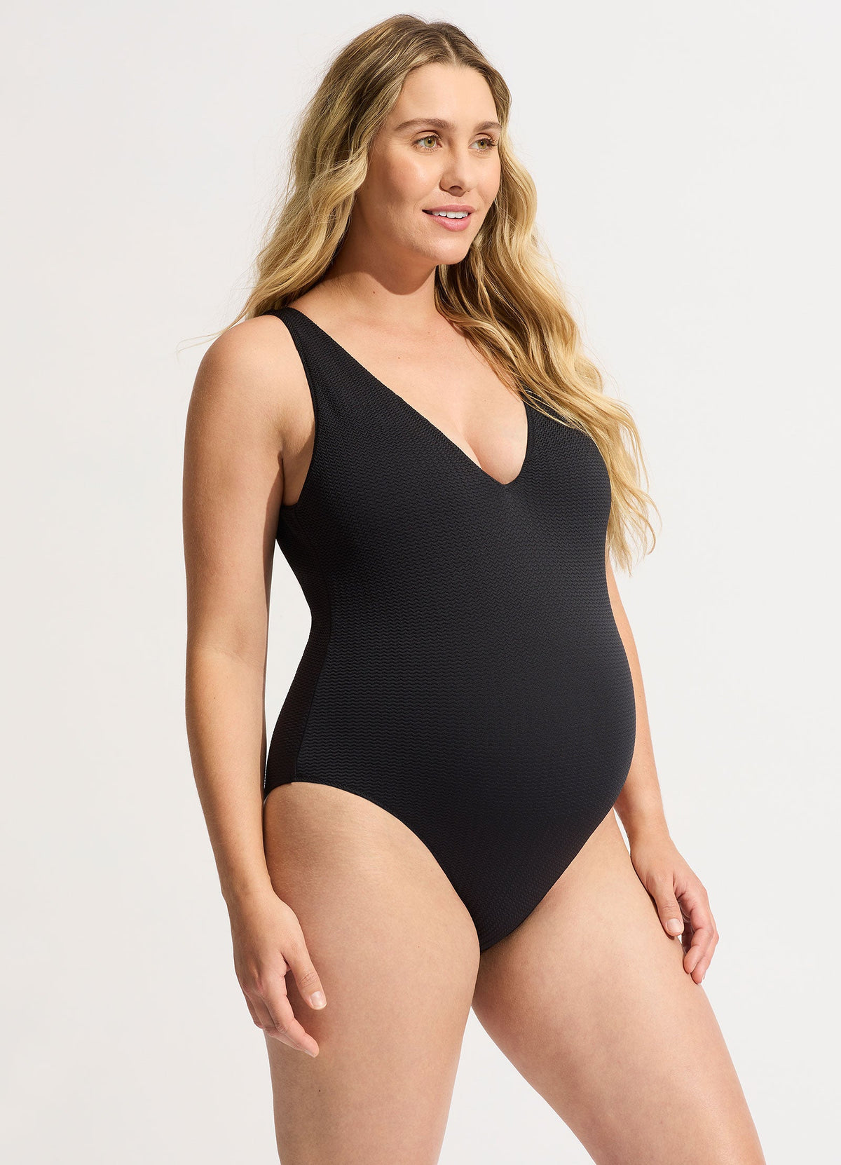 Sea Dive Deep V Neck One Piece - Black | Seafolly