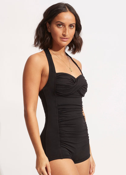 Collective Boyleg One Piece - Black | Seafolly