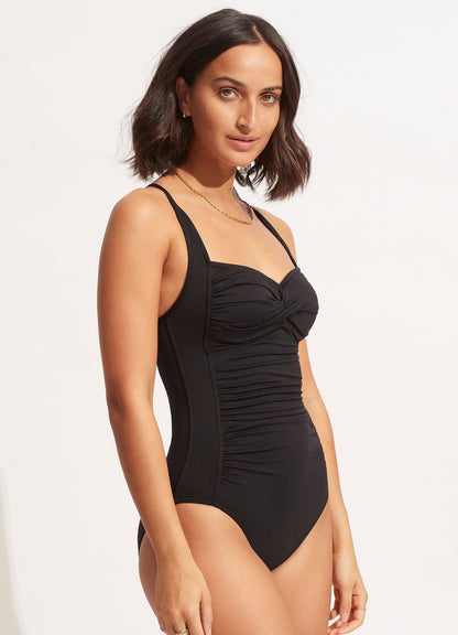 Collective Twist Halter One Piece - Black | Seafolly