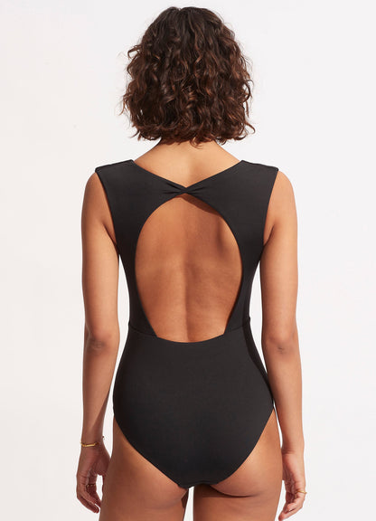 Collective V Neck One Piece - Black | Seafolly