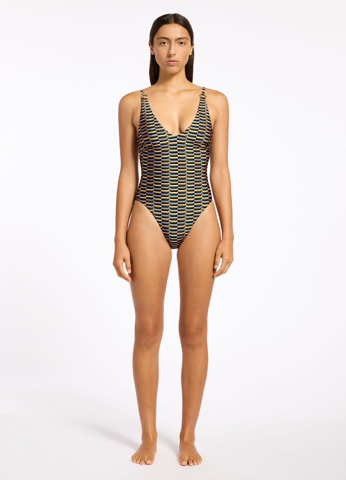 Urban Geo Multifit Plunge One Piece | Seafolly