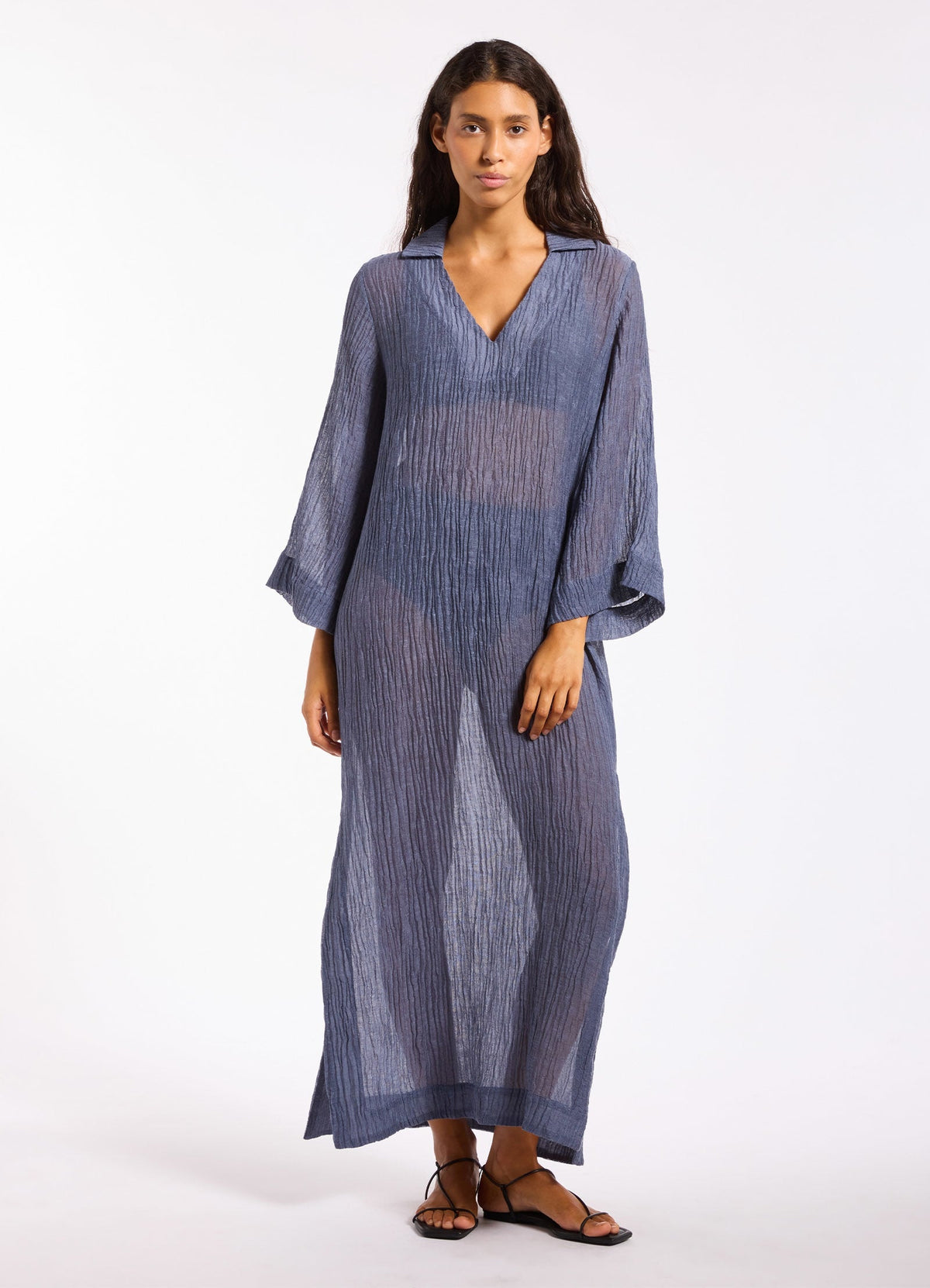 Wave Gauze Sheer Full Length Cover Up | Seafolly
