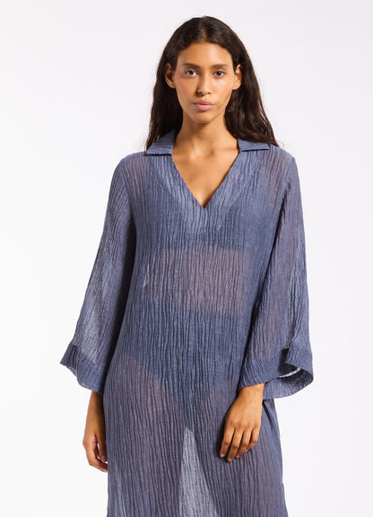 Wave Gauze Sheer Full Length Cover Up | Seafolly