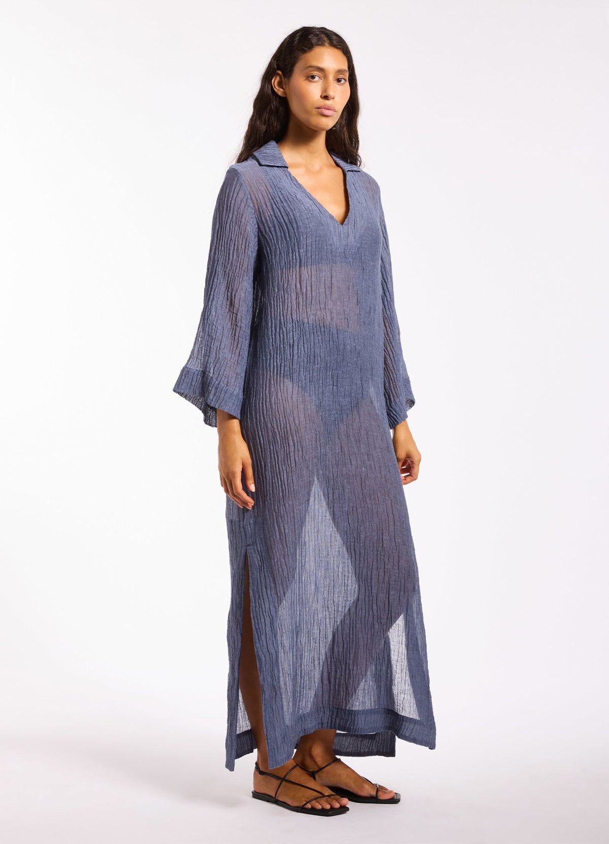 Wave Gauze Sheer Full Length Cover Up | Seafolly