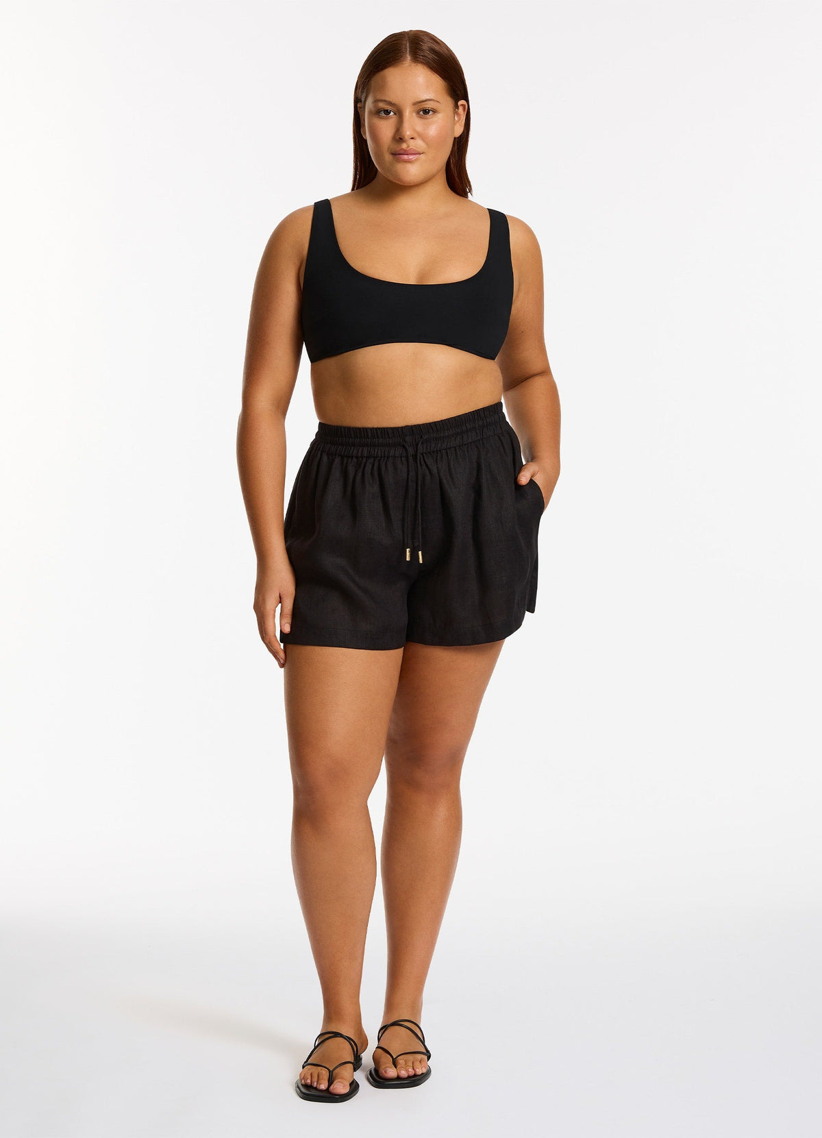 Jetset Elastic Waist Short - Black | Seafolly