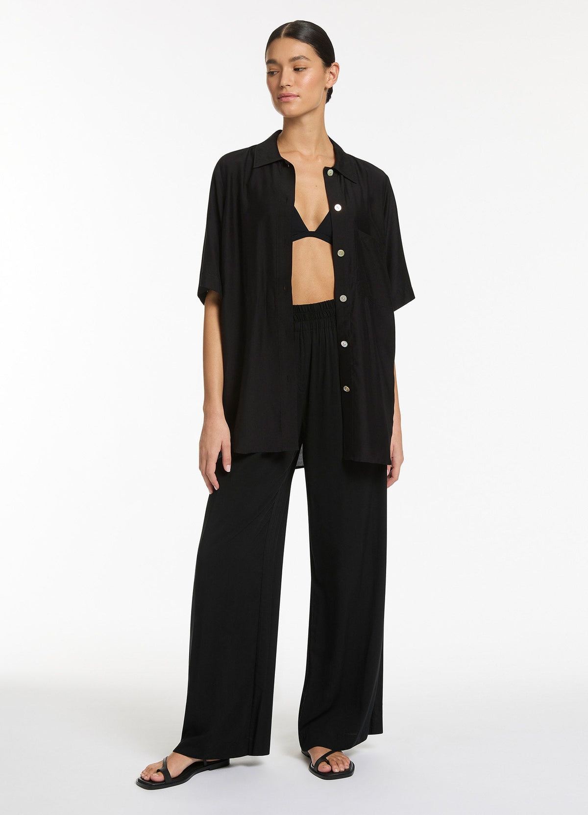 Jetset Wide Leg Pants - Black | Seafolly