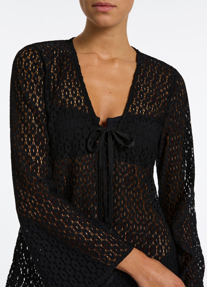 Stretch Lace Kaftan - Black | Seafolly