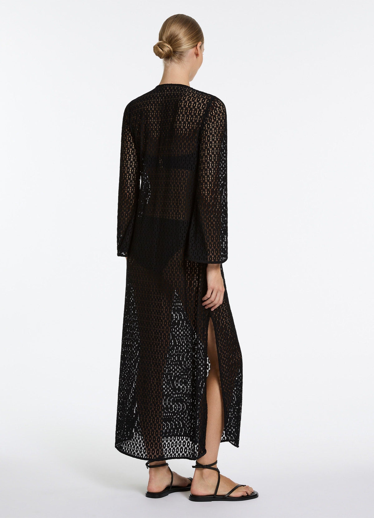 Stretch Lace Maxi Kaftan - Black | Seafolly