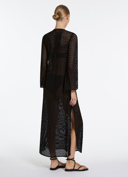 Stretch Lace Maxi Kaftan - Black | Seafolly
