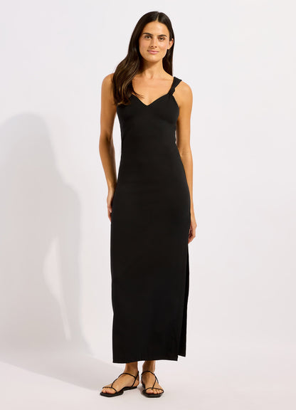 Beachedit Multi Fit Plunge Jersey Maxi Dress | Seafolly