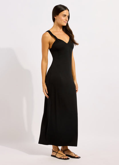 Beachedit Multi Fit Plunge Jersey Maxi Dress | Seafolly