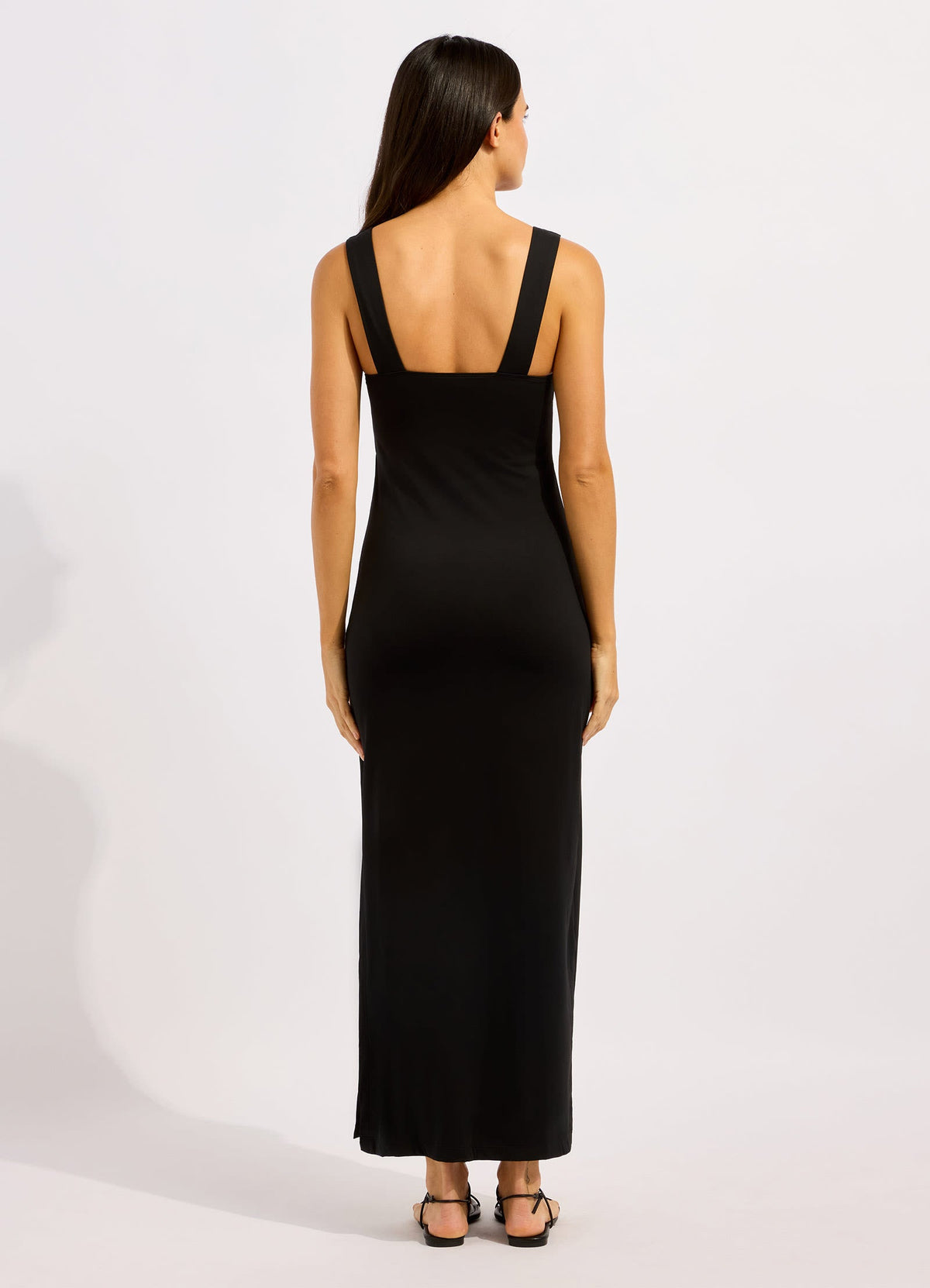 Beachedit Multi Fit Plunge Jersey Maxi Dress | Seafolly
