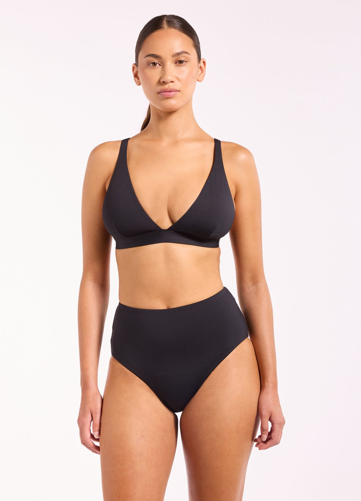 Jetset Smooth Longline Triangle Bikini Top | Seafolly