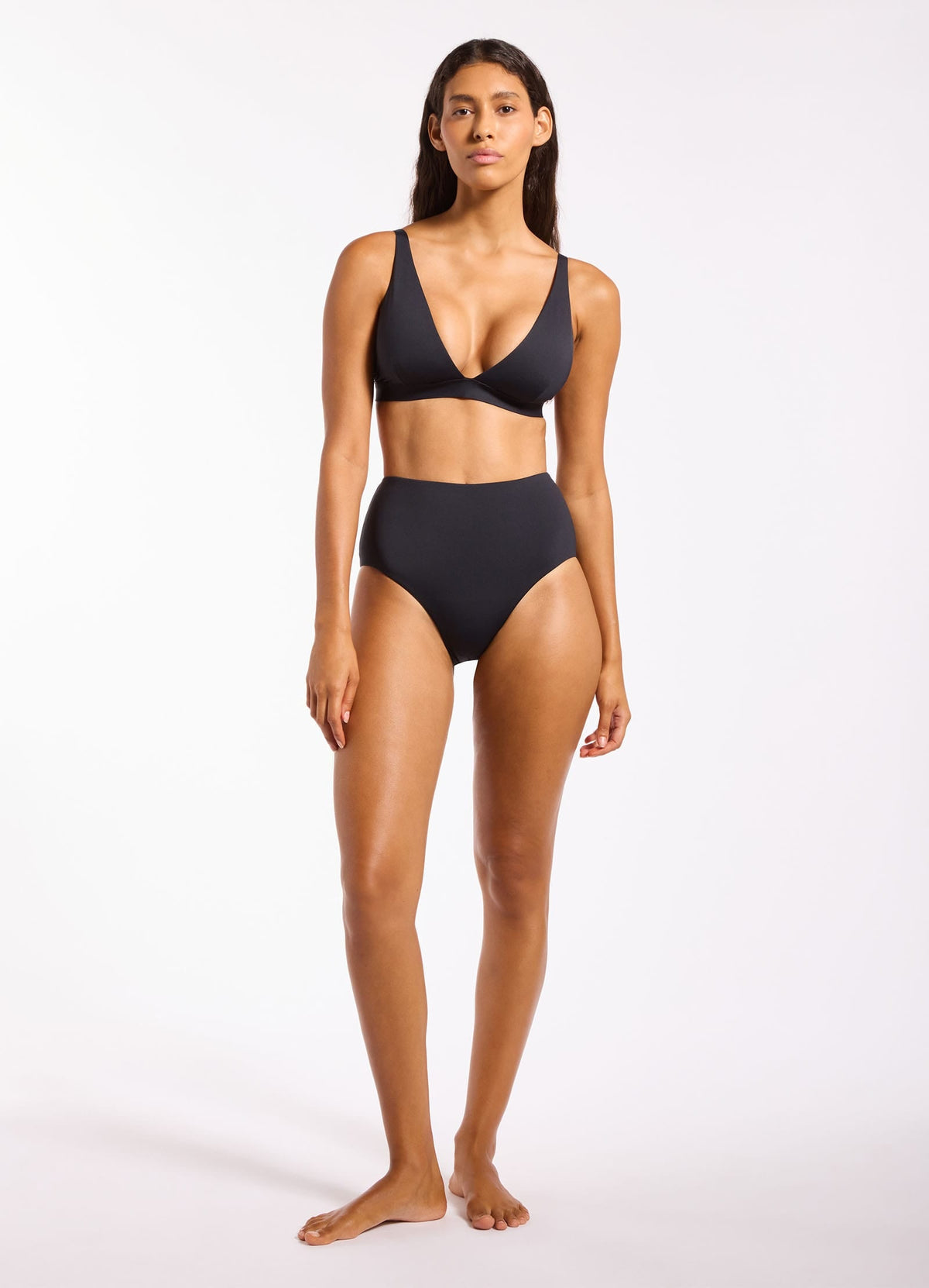 Jetset Smooth Longline Triangle Bikini Top | Seafolly